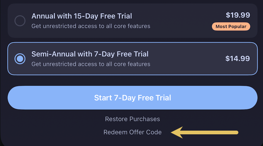 Tap location on purchase page